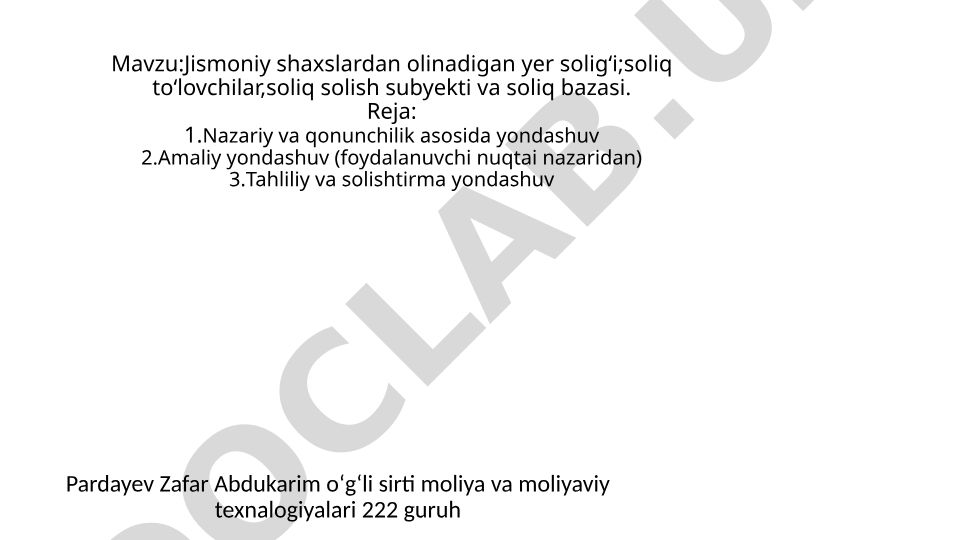 Jismoniy shaxslardan olinadigan yer soligʻi