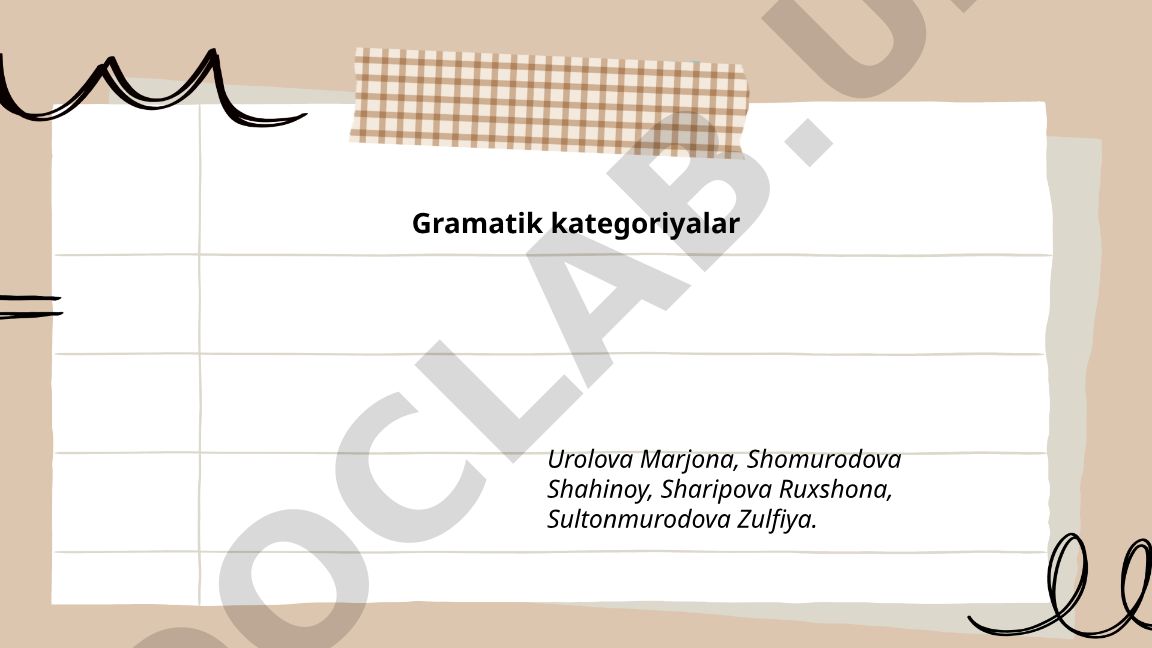 Gramatik kategoriyalar
