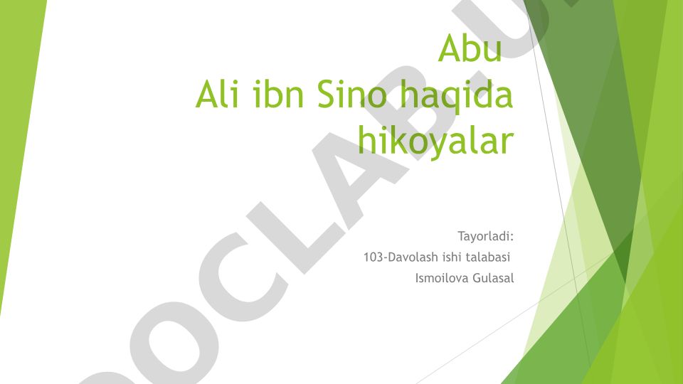 Abu Ali ibn Sino hayotidan hikoyalar