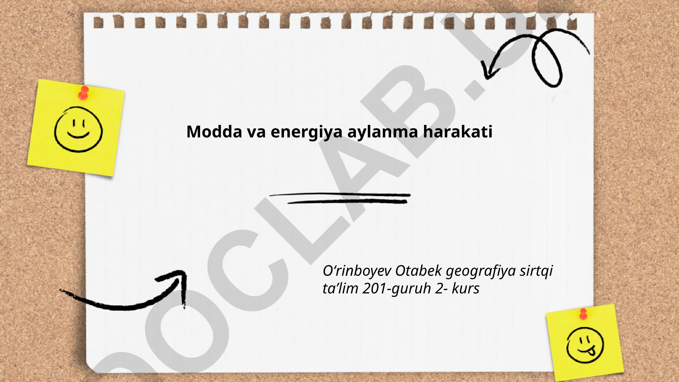 Modda va energiya aylanma harakati
