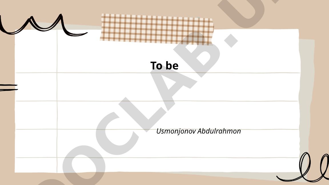 To be fe'lining grammatik shakllari
