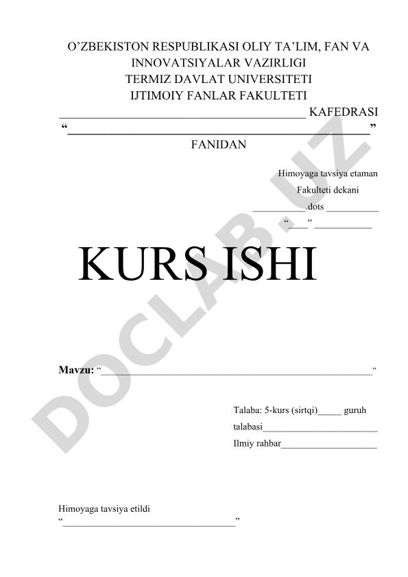 Matematika o’qitish metodikasi fani bo’yicha kurs ishi