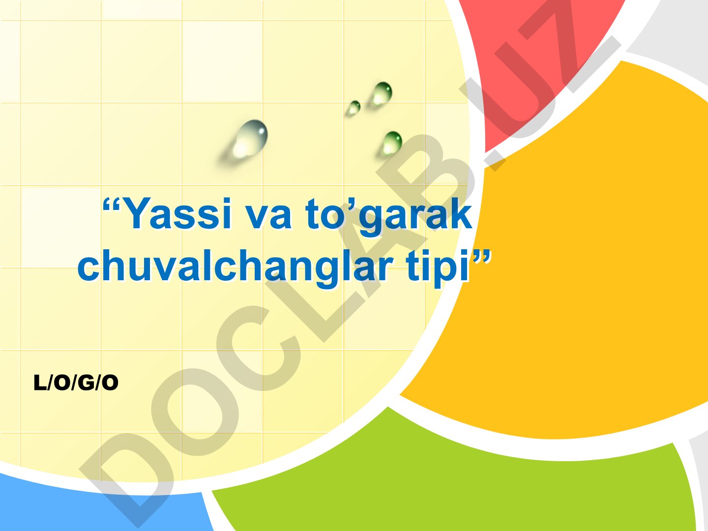 Yassi va to'garak chuvalchanglar tipi