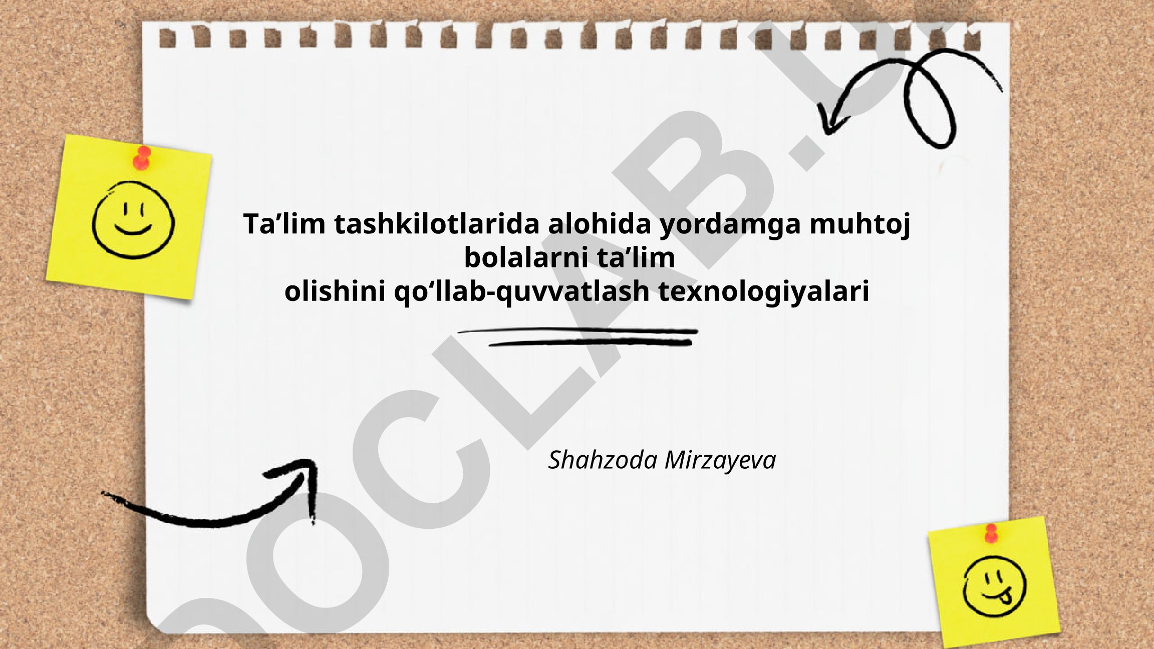 Ta'lim tashkilotlarida alohida yordamga muhtoj bolalarni ta'lim olishini qo'llab-quvvatlash texnologiyalari