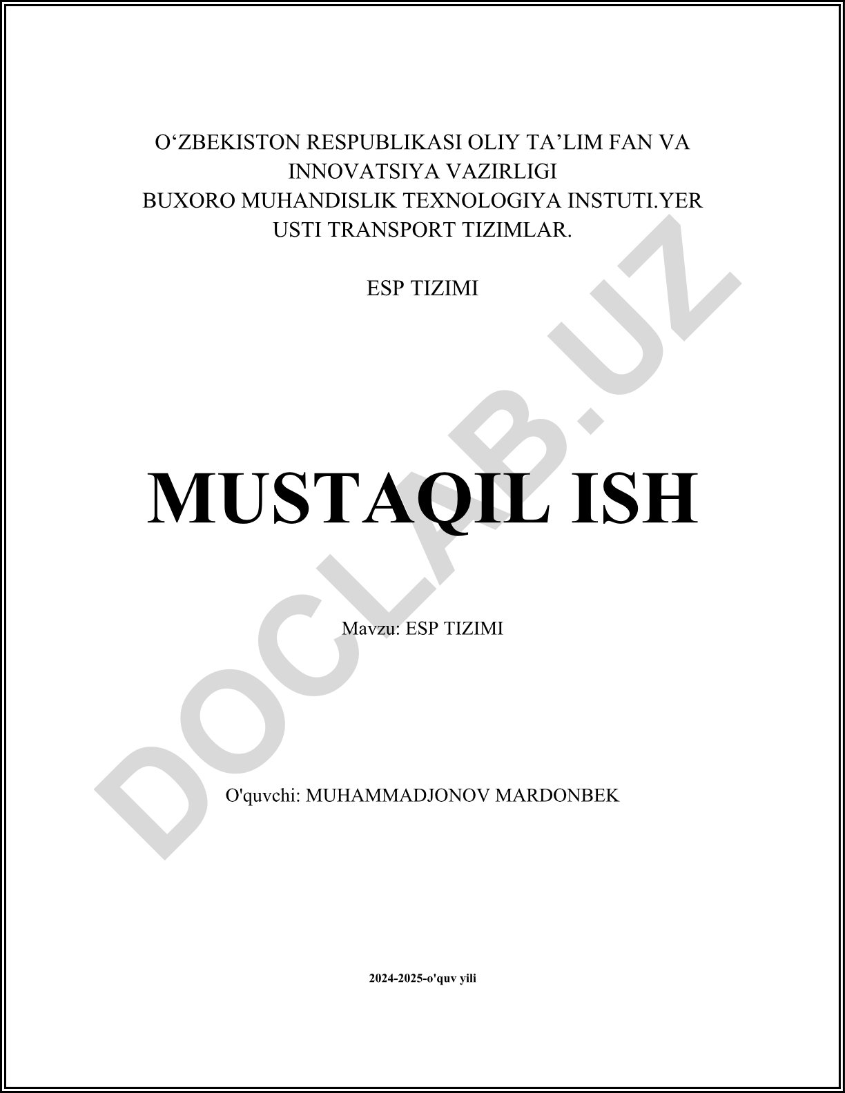 ESP TIZIMI
