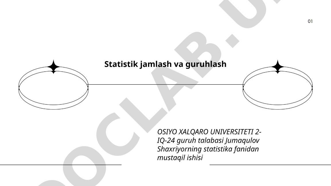 Statistik jamlash va guruhlash