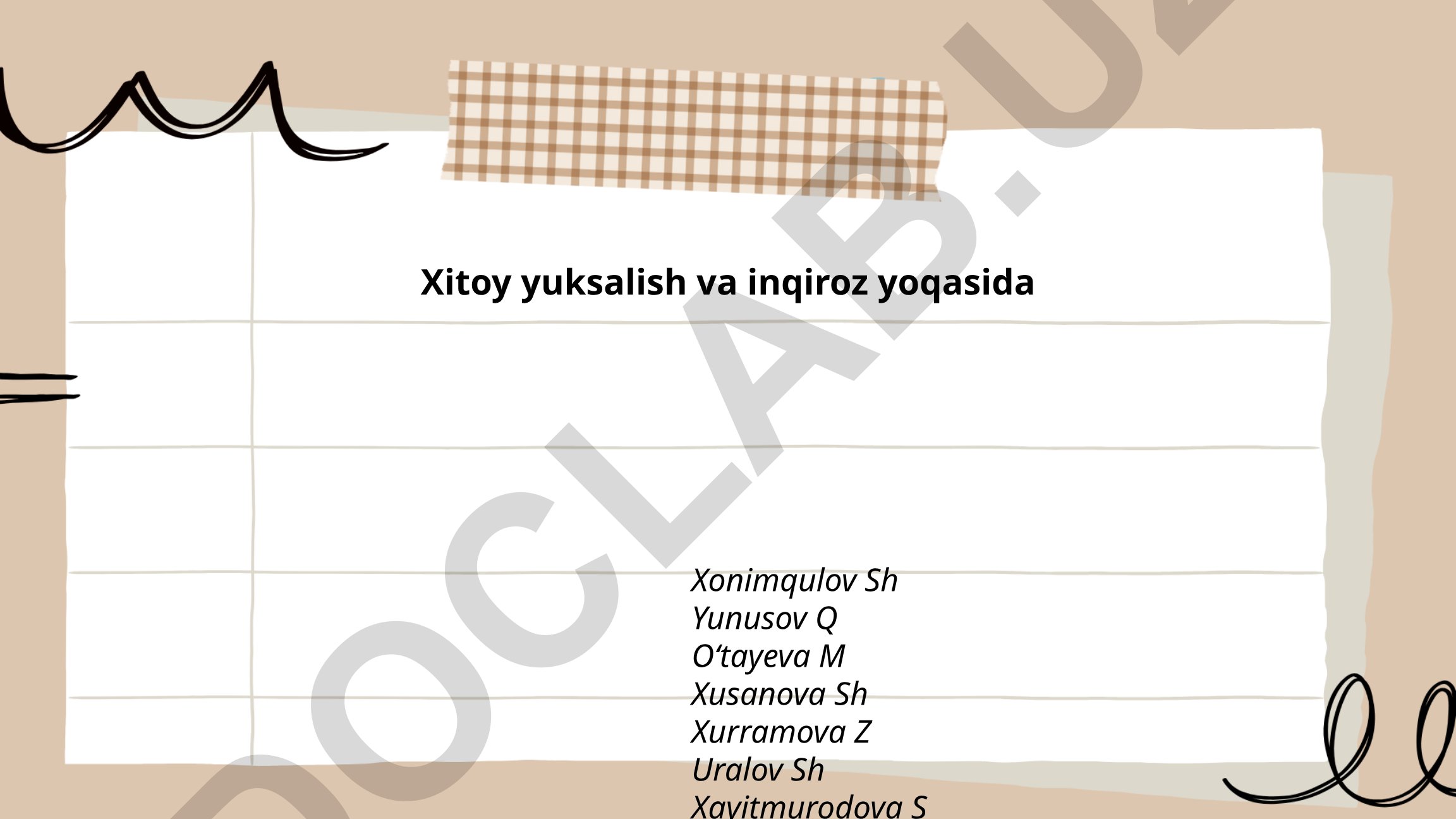 Xitoy iqtisodiy yuksalishi va demografik inqiroz
