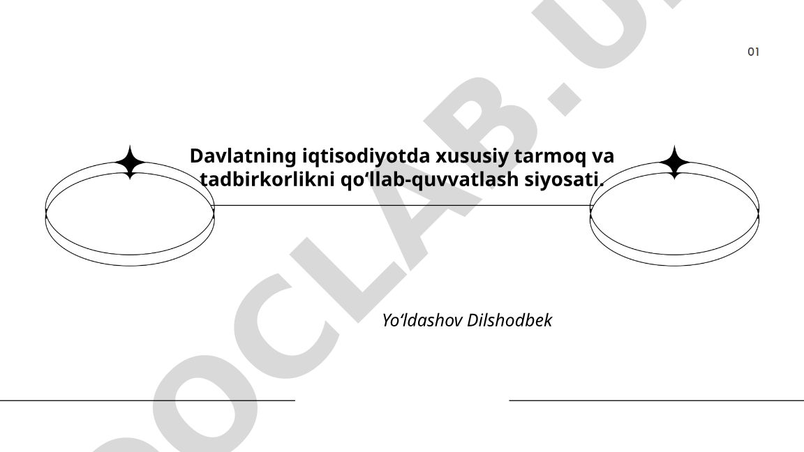 Davlatning iqtisodiyotda xususiy tarmoq va tadbirkorlikni qo‘llab-quvvatlash siyosati