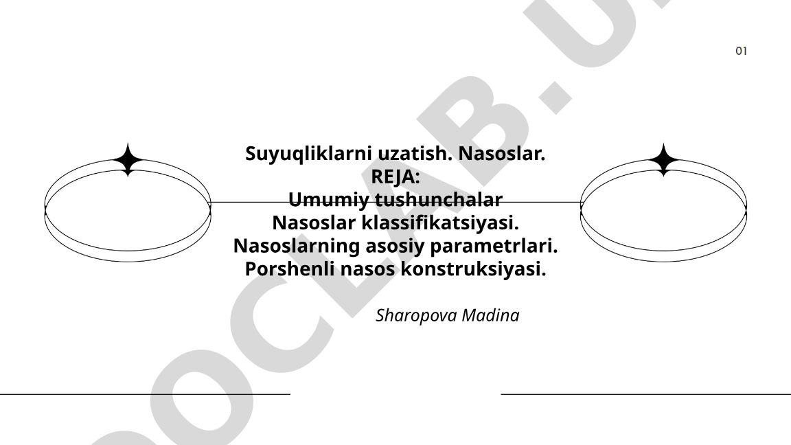 Suyuqliklarni uzatish va nasoslar