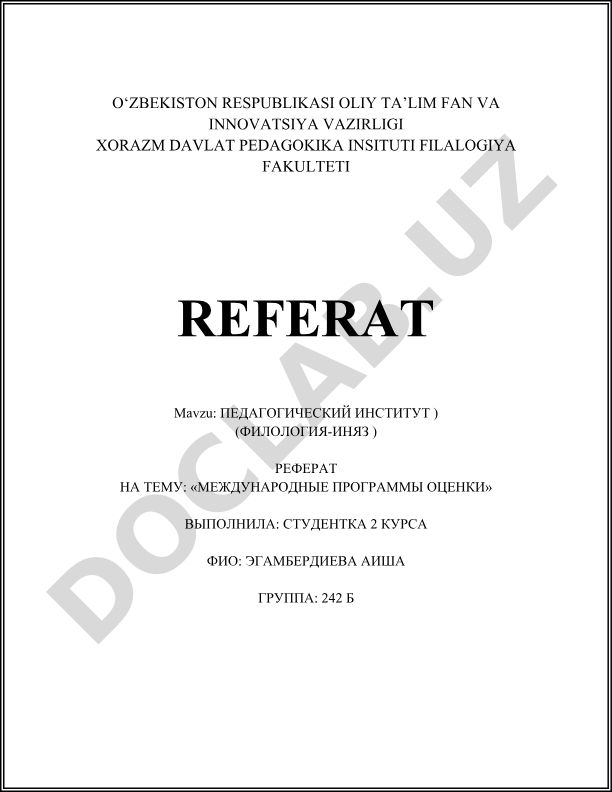 Xalqaro baholash dasturlari: PISA va TIMSS