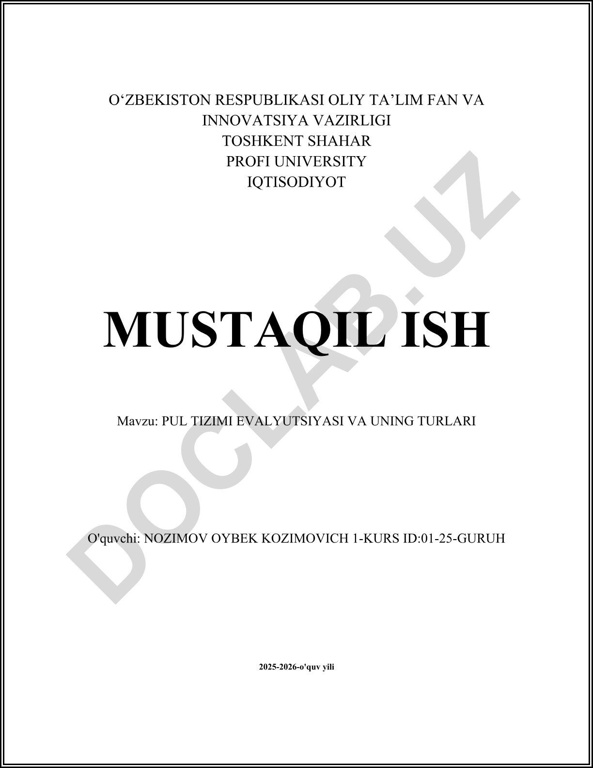 Pul tizimi evalyutsiyasi va uning turlari