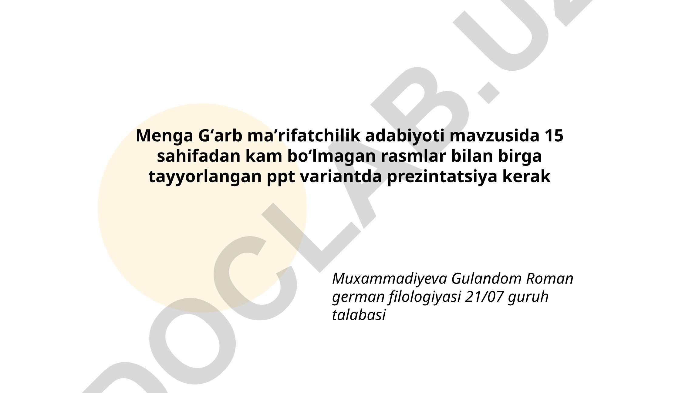 Gʻarb maʼrifatchilik adabiyoti