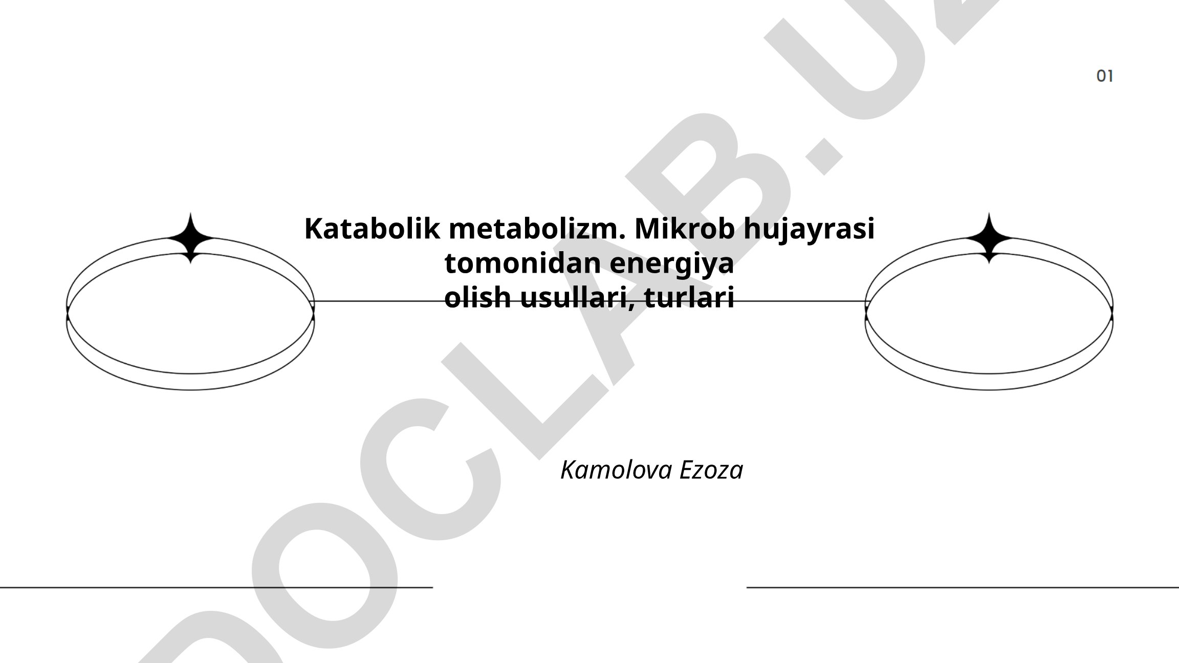Katabolik metabolizm va mikrob hujayrasi tomonidan energiya olish usullari