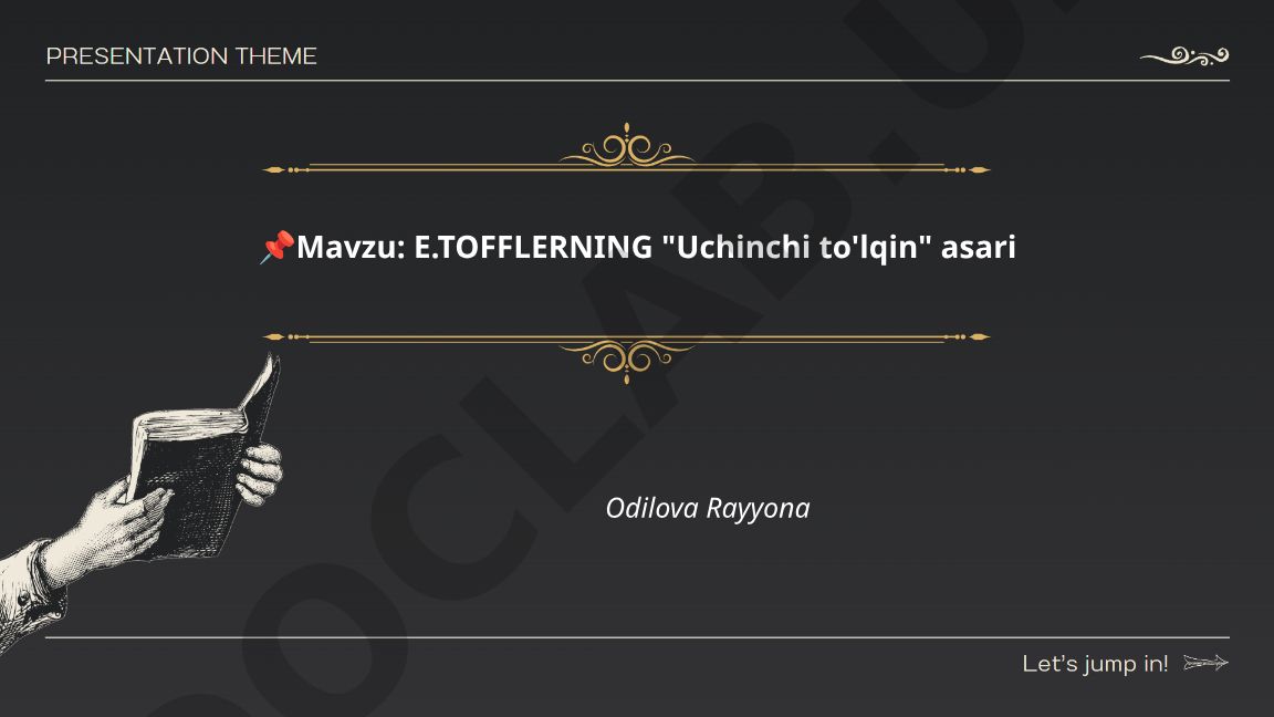E.Tofflerniнг "Uchinchi to'lqin" asari