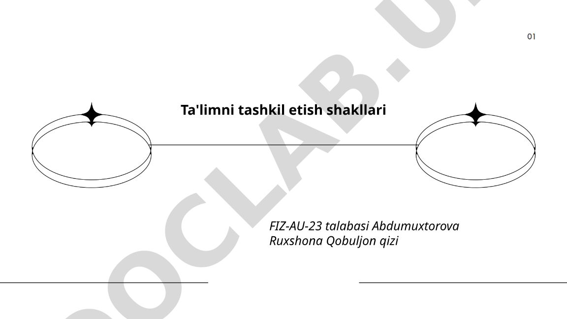 Ta'limni tashkil etish shakllari
