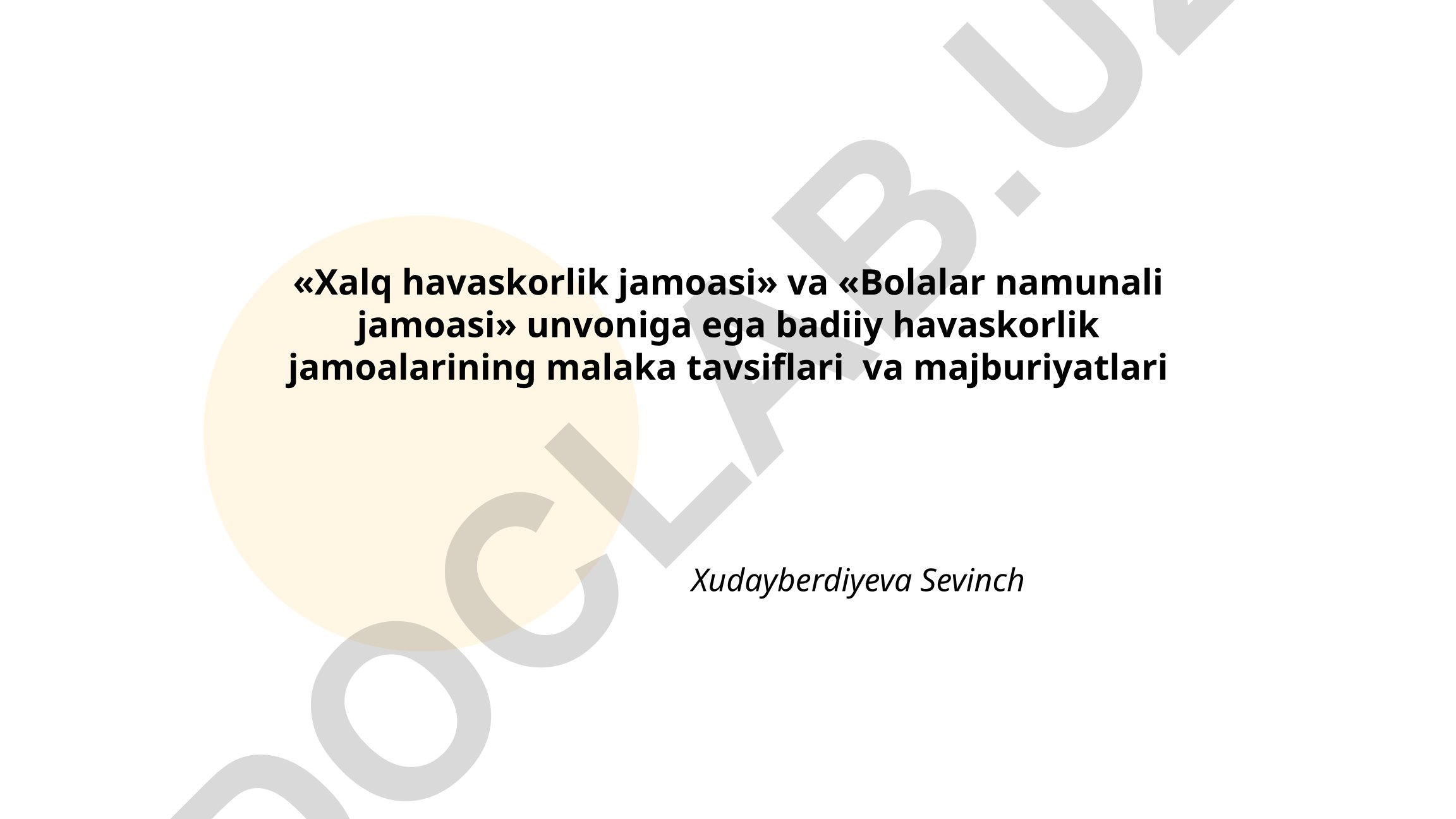 Xalq va bolalar namunali jamoalarining malaka tavsiflari va majburiyatlari