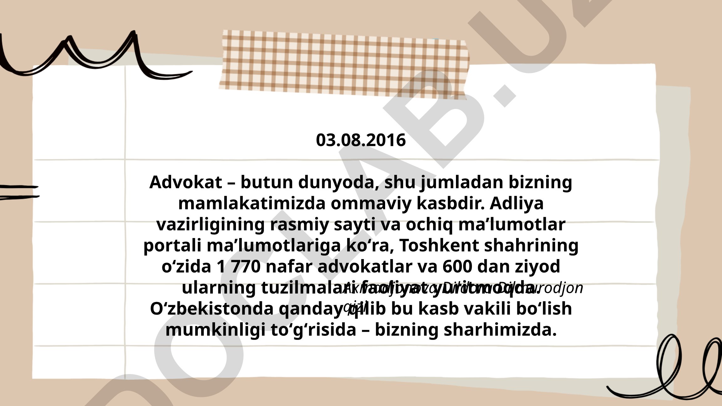 O'zbekistonda advokat bo'lish yo'llari
