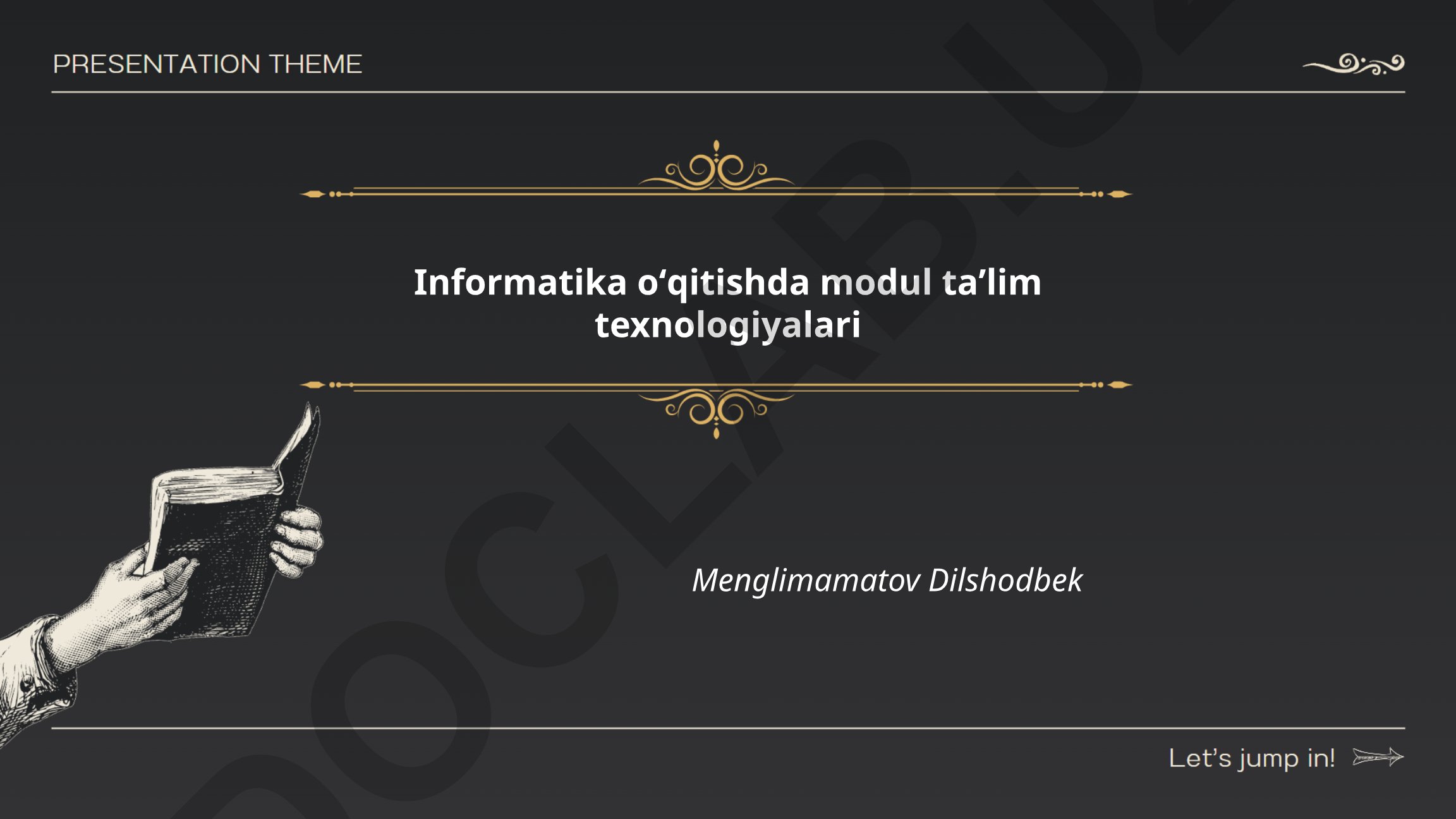 Informatika oʻqitishda modul taʼlim texnologiyalari