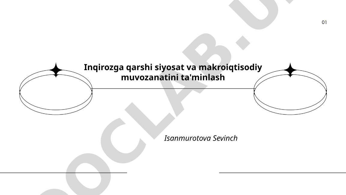 Inqirozga qarshi siyosat va makroiqtisodiy muvozanatini ta'minlash