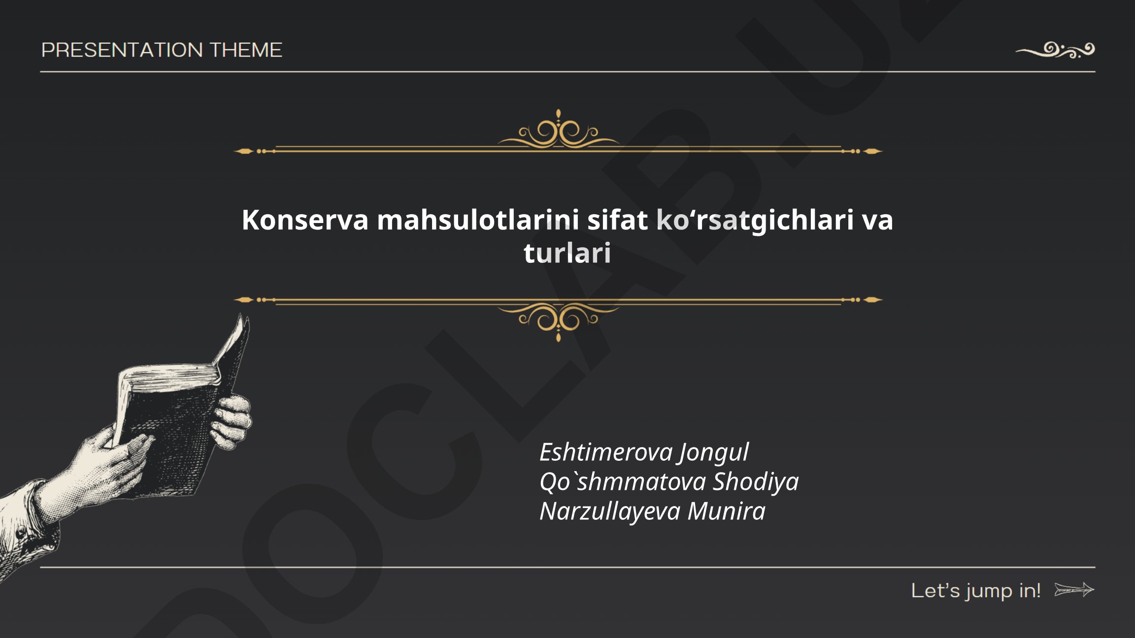 Konserva mahsulotlarining sifat ko'rsatgichlari va turlari