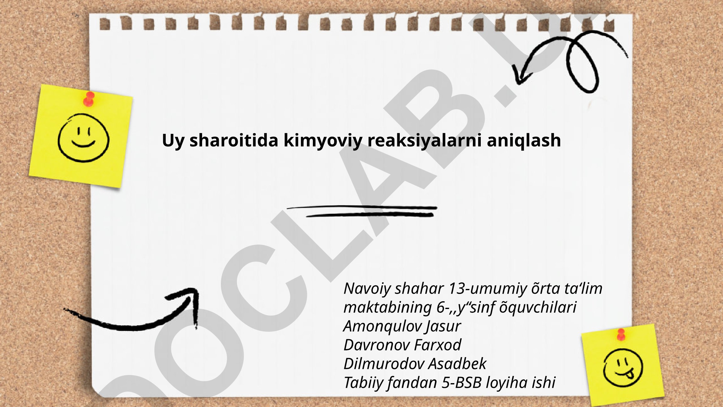 Uy sharoitida kimyoviy reaksiyalarni aniqlash