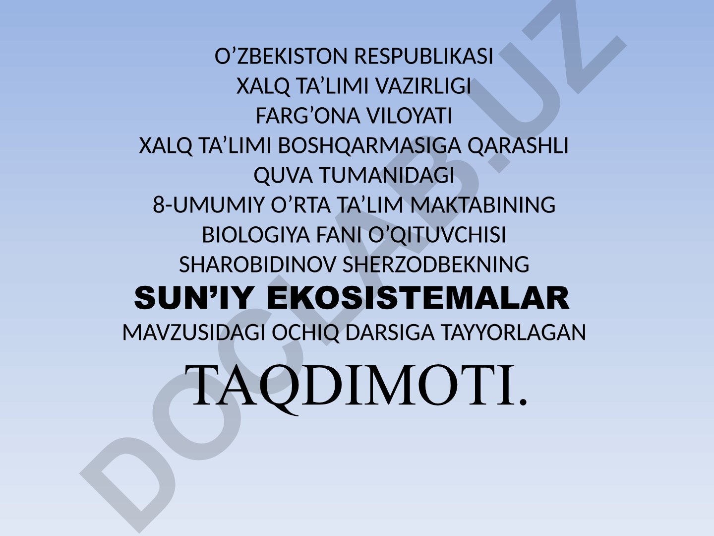 Sun'iy ekosistemalar haqida ma'lumot, turlari va tabiiy ekosistemalardan farqi