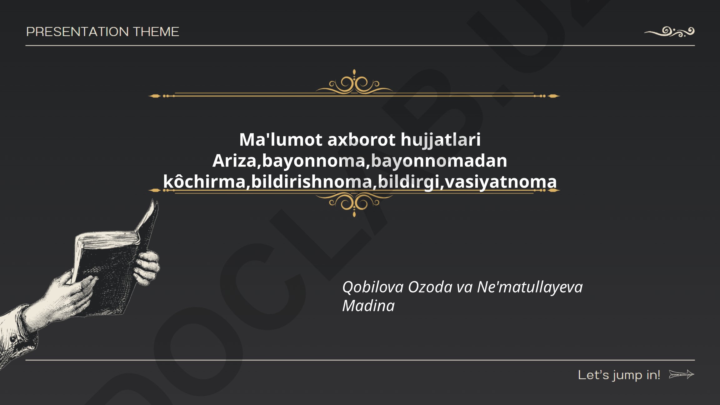 Ma'lumot axborot hujjatlari turlari va ularning qo'llanilishi