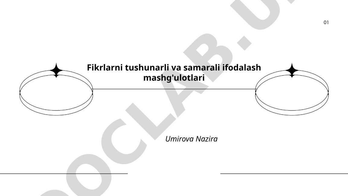 Fikrlarni tushunarli va samarali ifodalash mashg'ulotlari