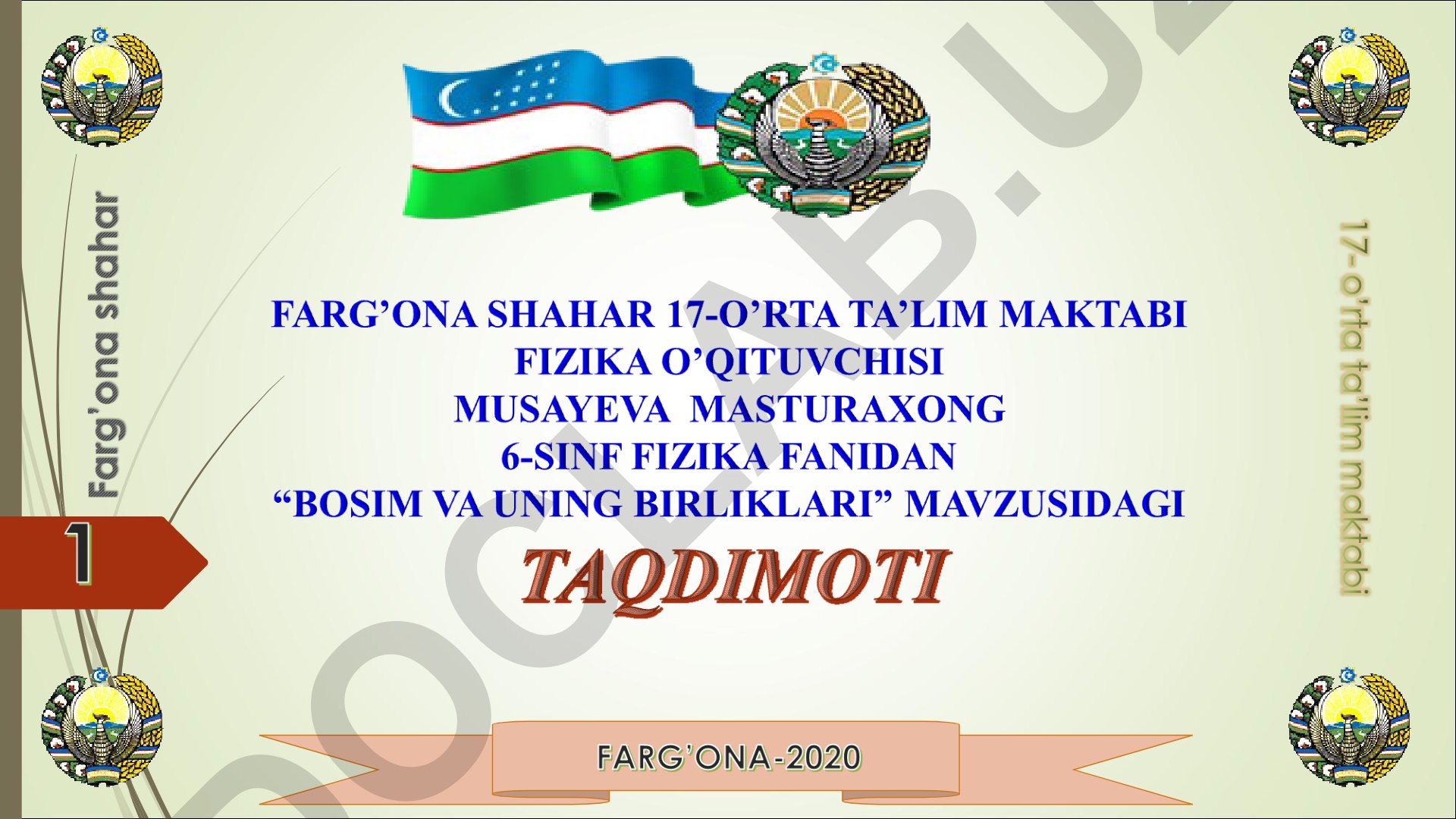 Bosim fizik kattaligi va uning amaliy qo'llanilishi