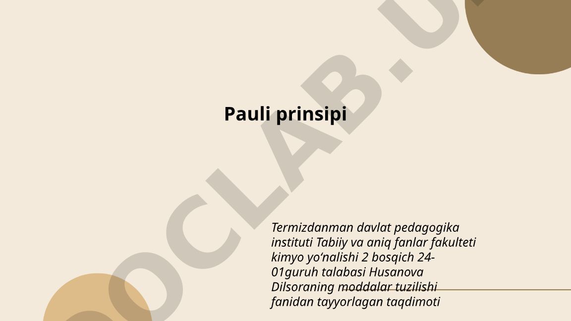 Pauli prinsipi: bayoni, formulasi va tarixi