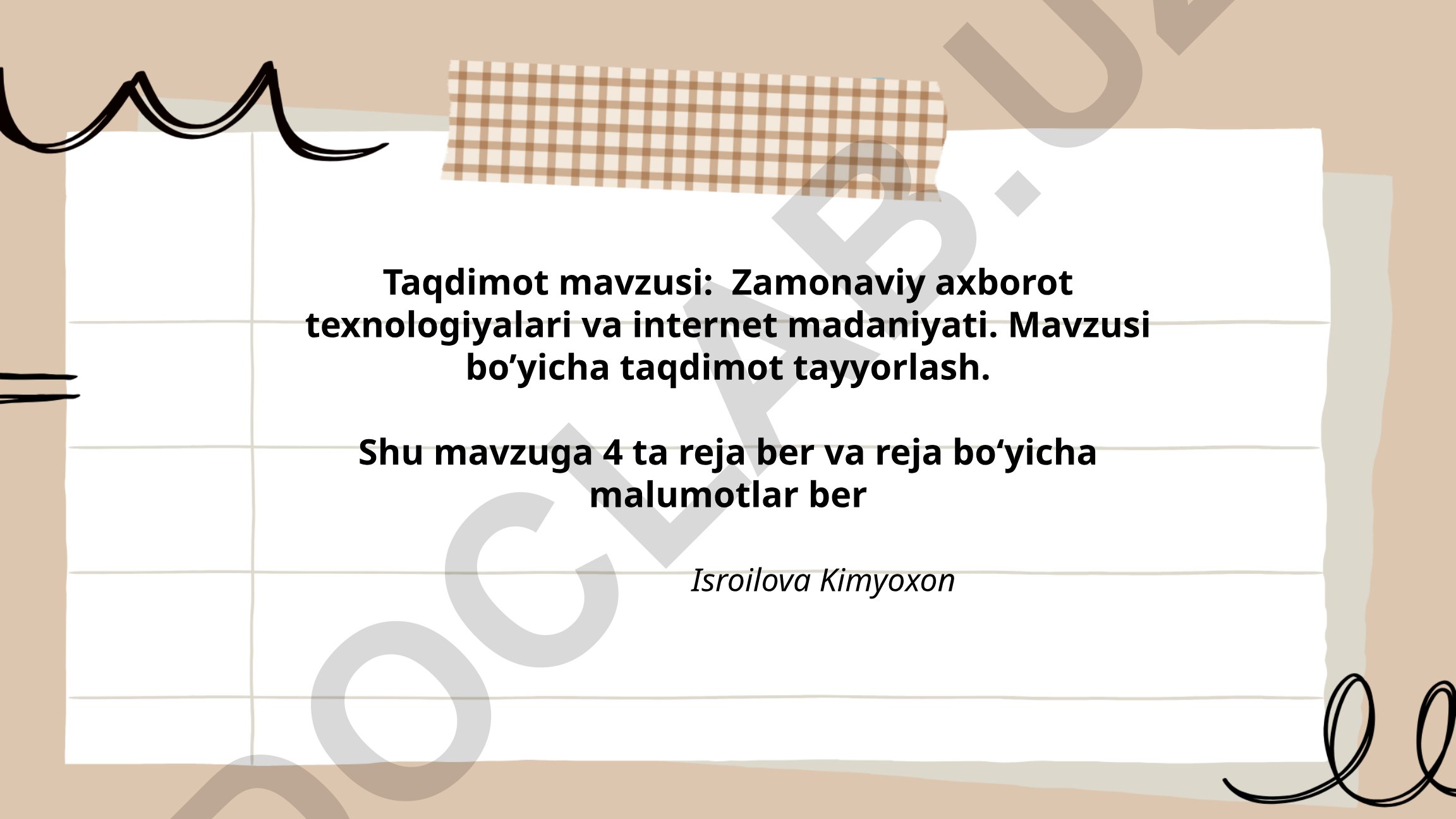 Zamonaviy axborot texnologiyalari va internet madaniyati