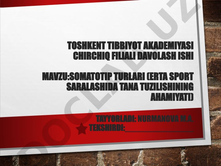 Somatotip turlari (erta sport saralashida tana tuzilishining ahamiyati)