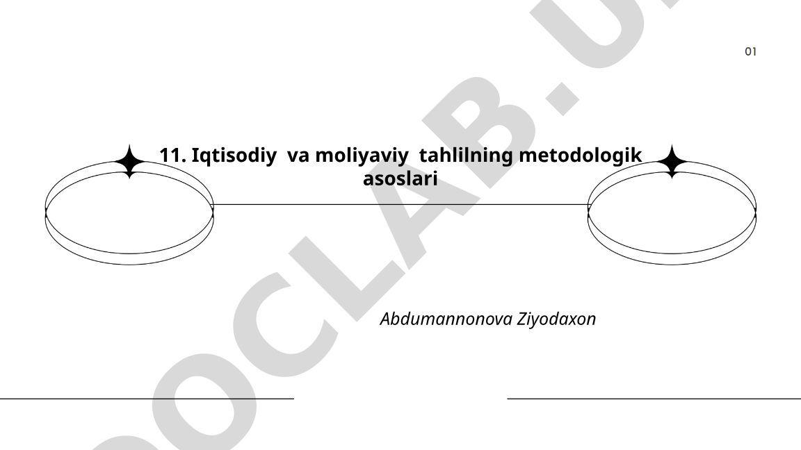 Iqtisodiy va moliyaviy tahlilning metodologik asoslari