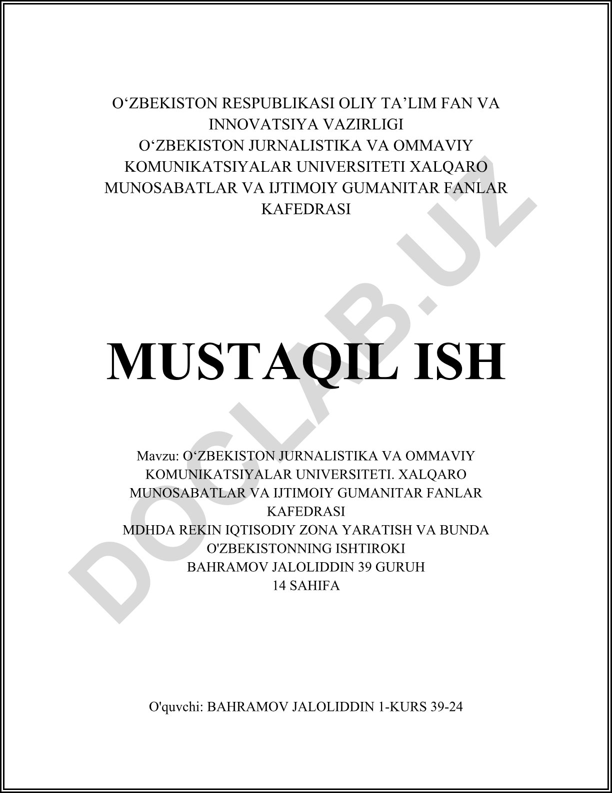 MDH doirasida iqtisodiy zona yaratish va O'zbekistonning ishtiroki