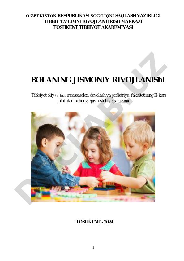 Bolaning jismoniy rivojlanishi