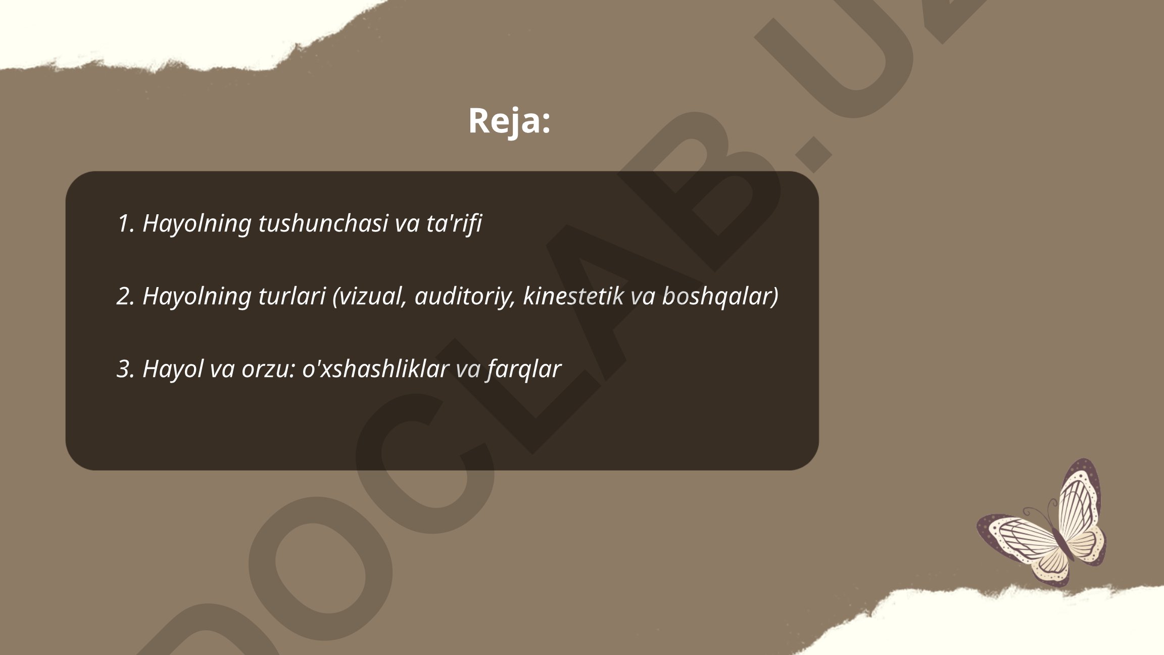 Hayolning tushunchasi, turlari va orzudan farqlari
