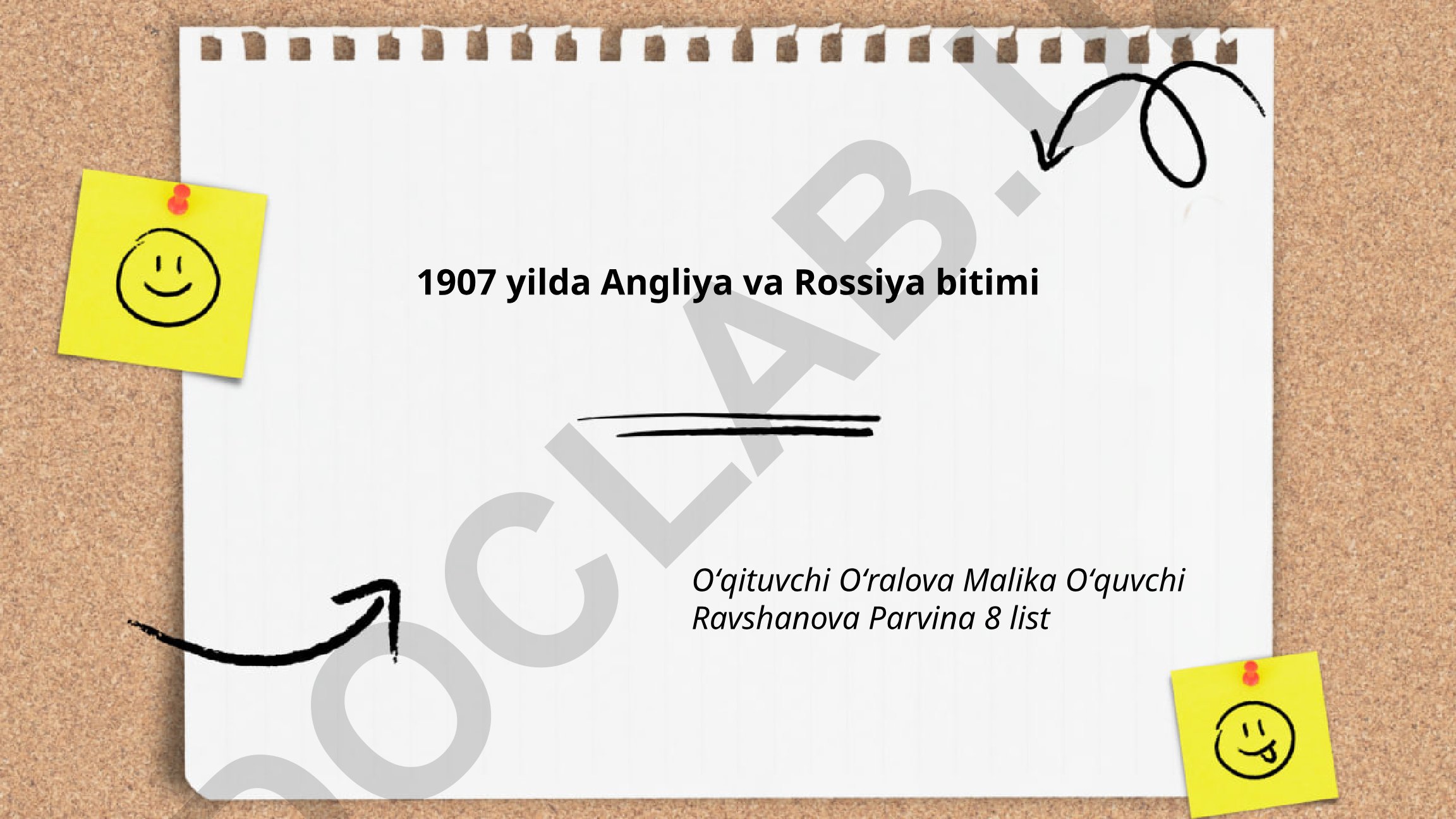 1907 yilda Angliya va Rossiya bitimi