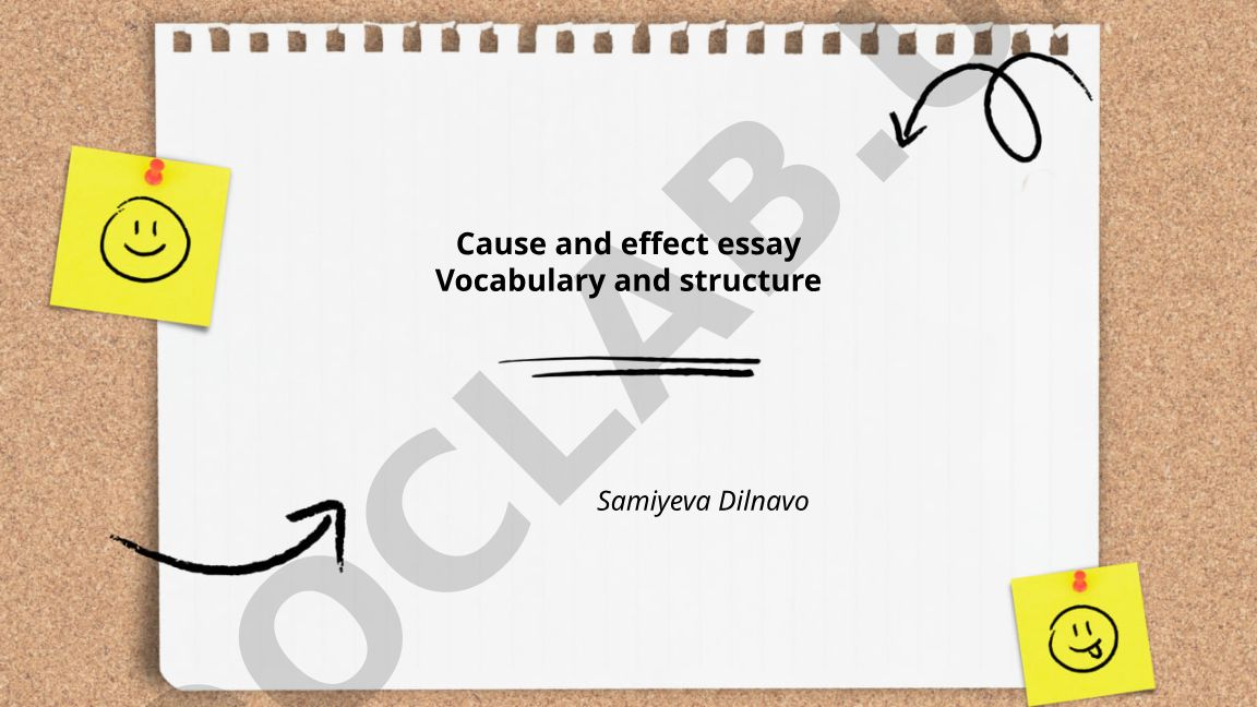 Cause and effect essay vocabulary and structure