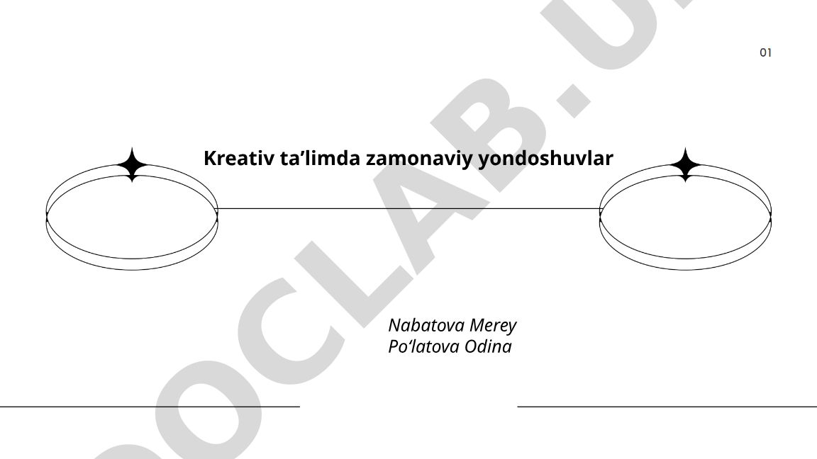 Kreativ taʼlimda zamonaviy yondoshuvlar