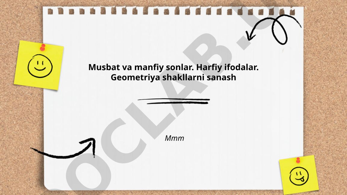 Musbat va manfiy sonlar, harfiy ifodalar va geometriya shakllar