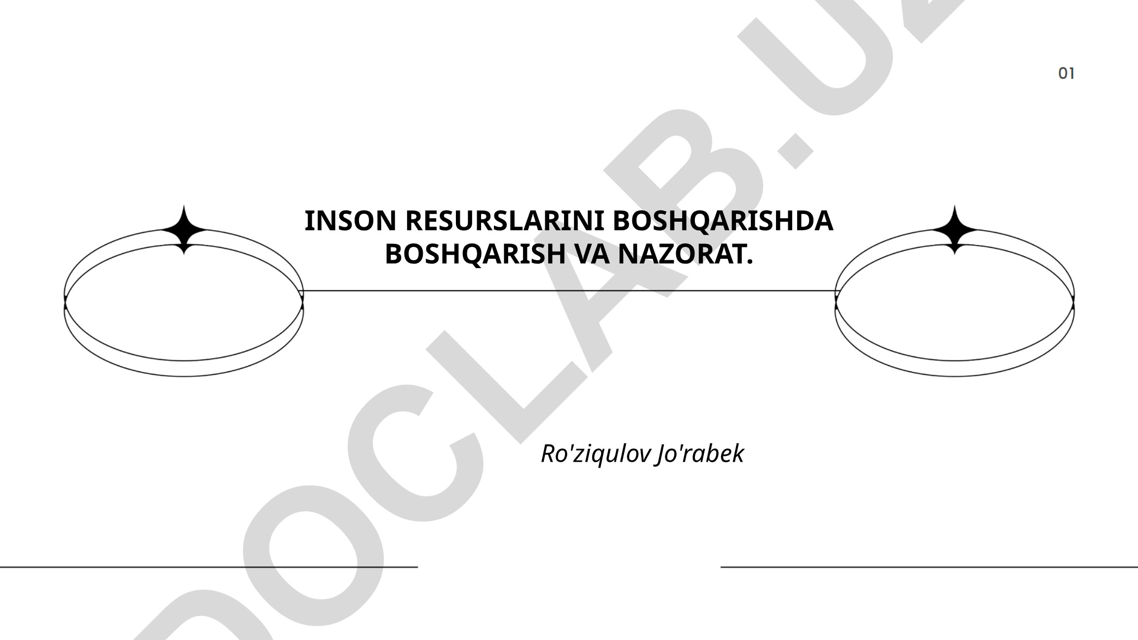 Inson resurslarini boshqarishda boshqarish va nazorat
