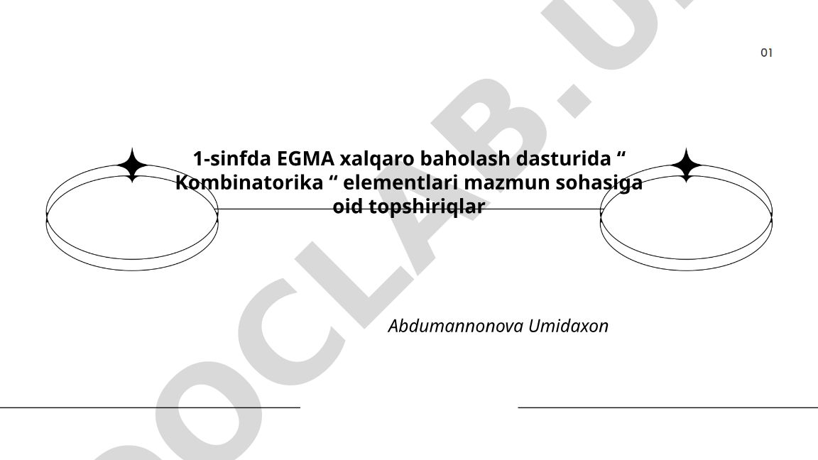 1-sinfda EGMA xalqaro baholash dasturida Kombinatorika elementlari topshiriqlari