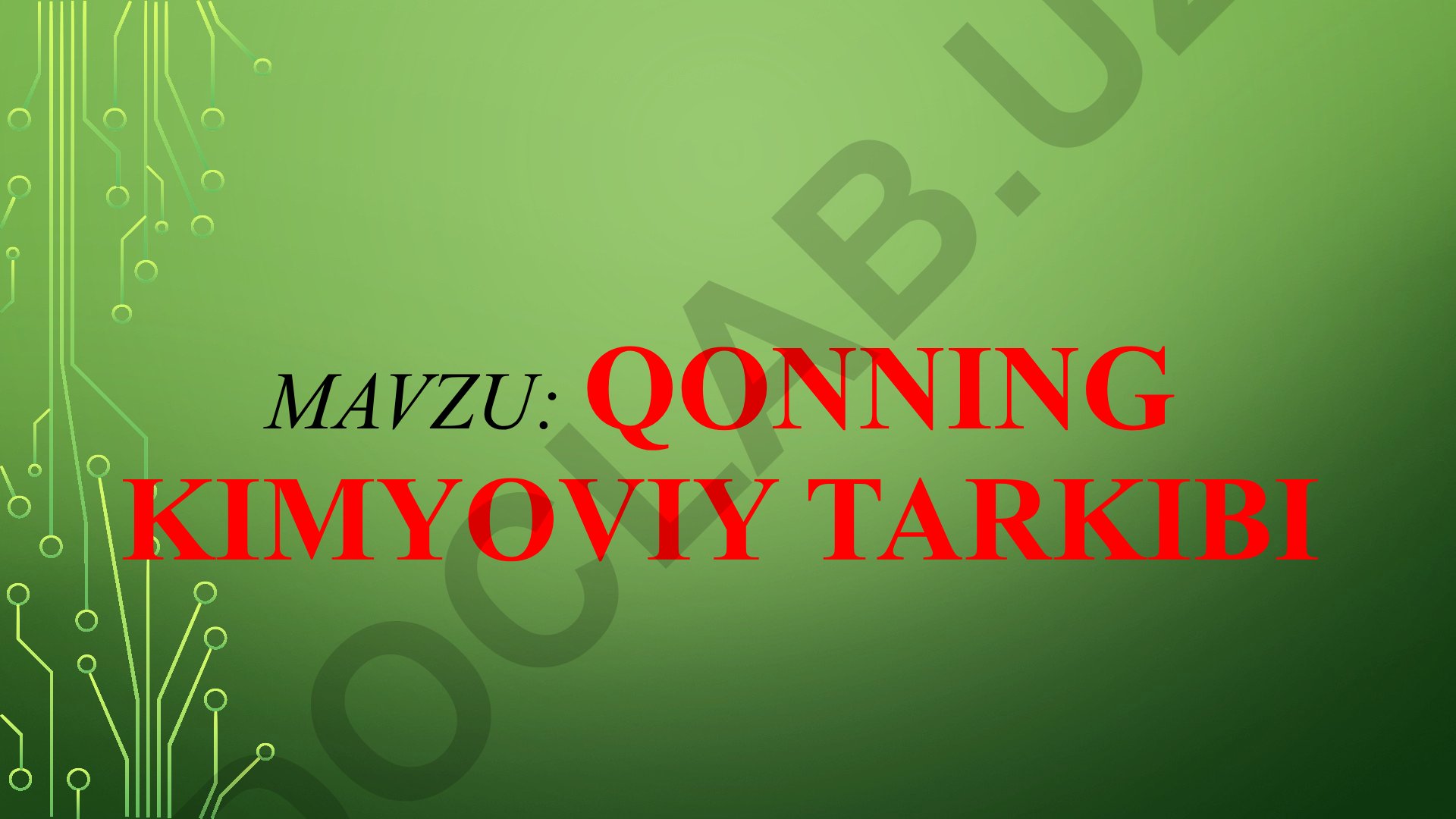 Qonning kimyoviy tarkibi