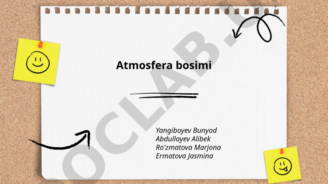 Atmosfera bosimi tushunchasi va o'lchash birliklari