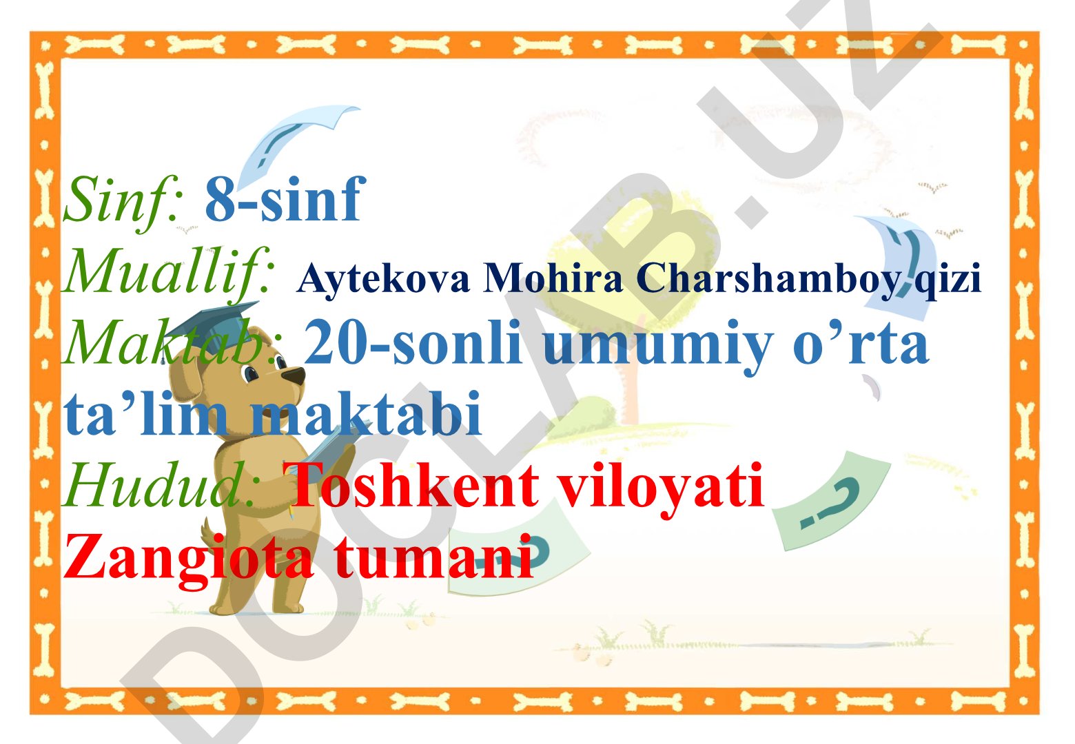 Suyaklarning tuzilishi va o'sishi