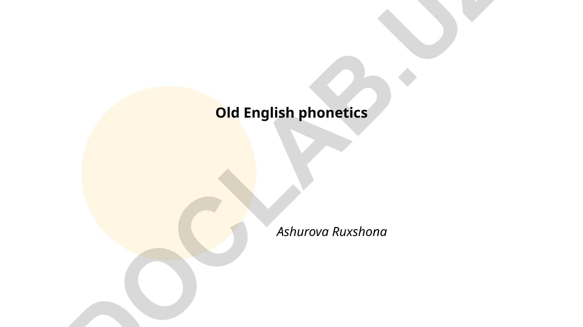 Old English phonetics