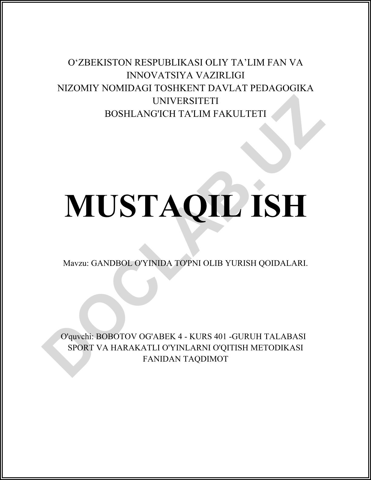 Gandbol o'yinida to'pni olib yurish qoidalari