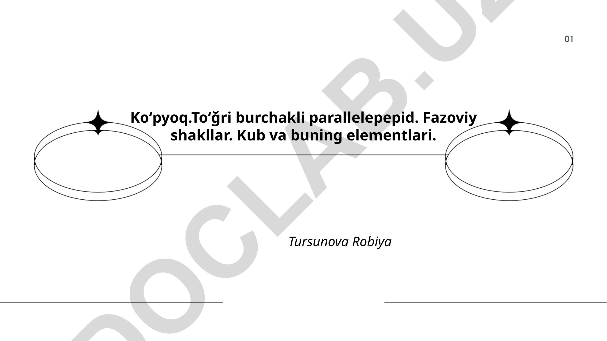 Koʻpyoq, toʻgʻri burchakli parallelepiped va kubning geometrik xususiyatlari