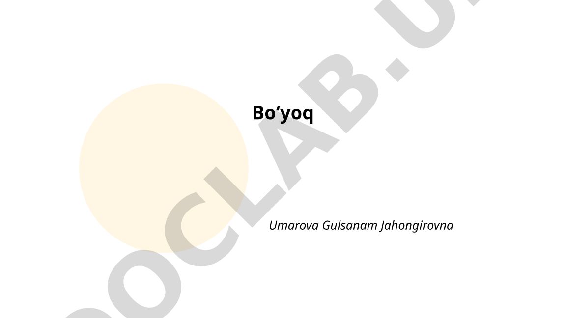 Bo'yoq turlari va ularning xususiyatlari