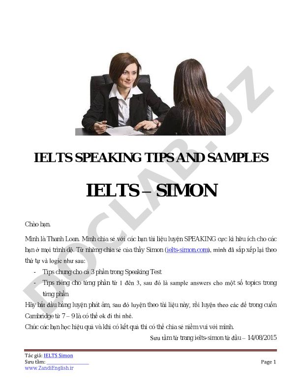 IELTS Speaking test uchun maslahatlar va namuna javoblar